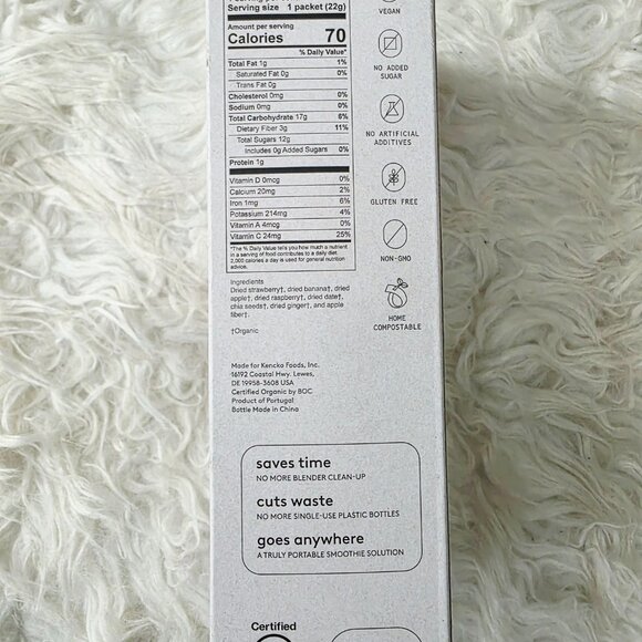 Brand New Kencko Shaker Bottle + Free Instant Smoothie Packet, Smokey Grey - Picture 3 of 7